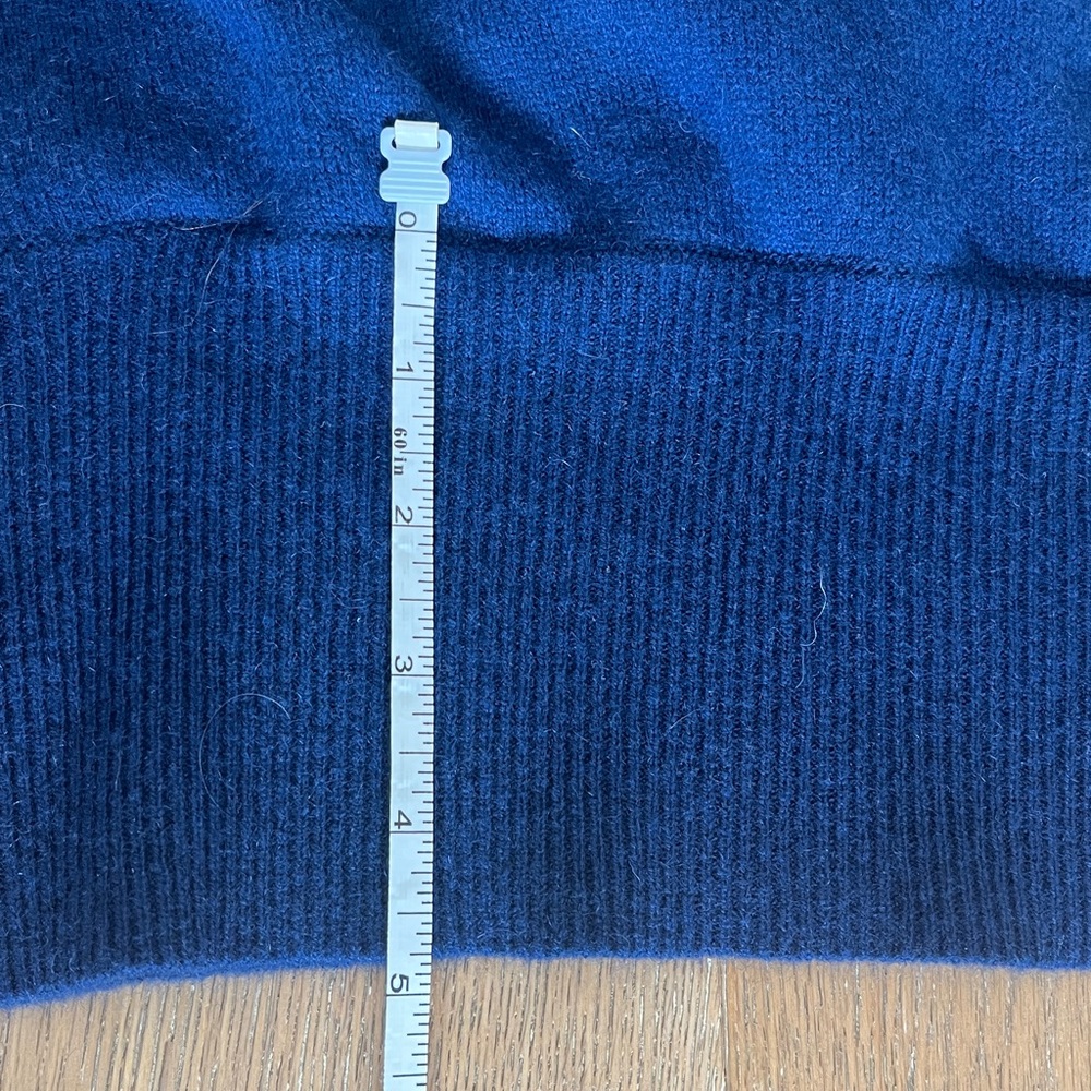 Sofia Cashmere faux wrap Navy Sweater - Picture 6 of 7